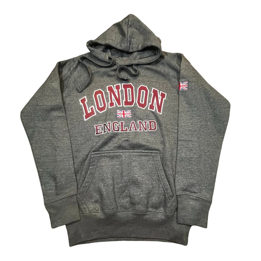 London England Hoodie‎ Mens Large Graphic Pullover UK Flag Travel Sweatshirt